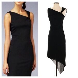 David Meister Elegant Black Asymmetrical Dress